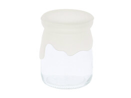 Yoghurtpotje met siliconen deksel wit