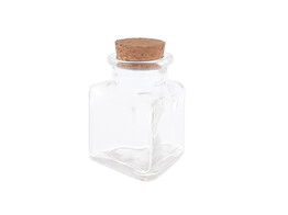 Triangular jar with cork