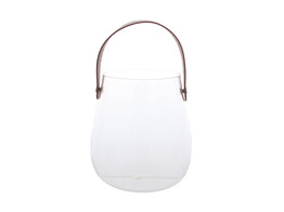 Lantern with leather handle