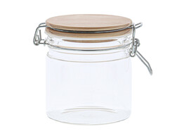 Jar with wooden lid and iron closure medium 620 ml