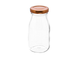 Milk bottle with lid 200 ml copper