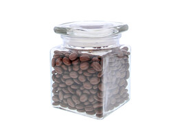 Glass jar with lid square medium