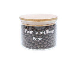 Jar bamboo lid  Pour le meilleur Papa  MED