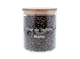 Voorraadpot bamboe deksel  Voor de liefste Mama  GM