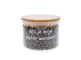 Voorraadpot bamboe deksel  Wil je mijn Meter worden   MED