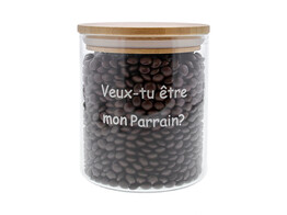 Jar bamboo lid  Veux-tu etre mon parrain    GM