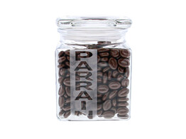 Glass jar square  Parrain  frost medium