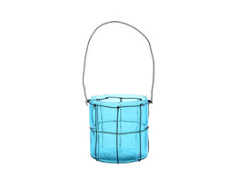 Candle holder in net blue LM
