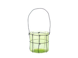 Candle holder in net green LM