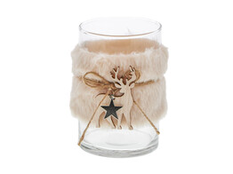  Plush  theelichthouder eland en ster GM beige