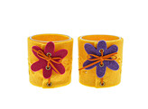Glas vilt  flowerfun  geel