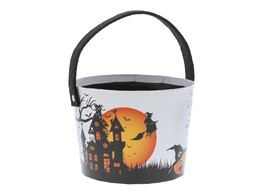 Halloween  Scene  panier avec anse rond
