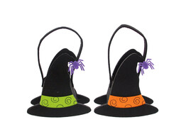 Chapeau de sorciere feutre panier medium