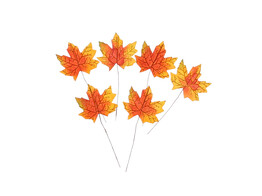 Herfstblad met warme tinten op steel medium