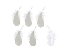  Feather  plume en bois pince or