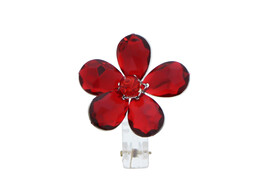 Fleur taillee pince medium rouge