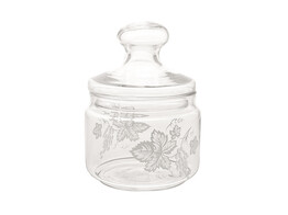 Glass jar with lid grapes