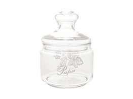 Glass jar with lid  papa 