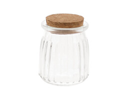 Jar ribbed with cork 120ml