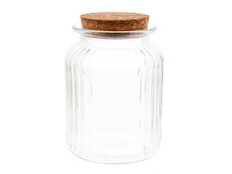 Jar ribbed with cork 1000ml