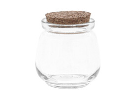 Jar belly low with cork