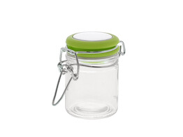 Cylinder jar mini metal fastener green