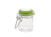 Zylinderglas mini mit Metallverschluss grun