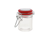 Zylinderglas mini mit Metallverschluss rot