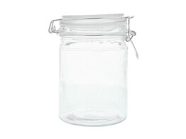 Glas mit silberfarbenem Verschluss gro 