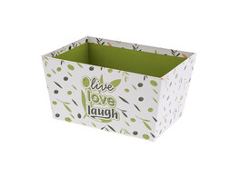  Olive  live - love - laugh konische Schale rechteckig
