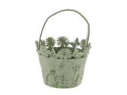  Summery  panier conique avec anse smokey green