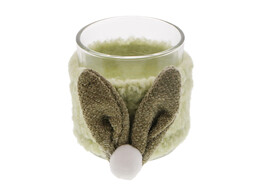  Curly plush  porte-bougie avec oreilles de lapin PM vert