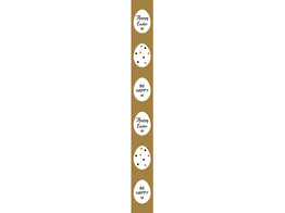 OB Banner ei Happy Easter - BE HAPPY goud verticaal 25 x 245 cm