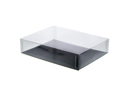 PVC box 300 x 180 x 58 mm   black cardboard