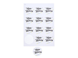 Autocollant 6 35 cm  Happy Birthday  avec guirlande de drapeaux GM