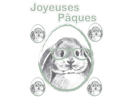 Window sticker glossy  Bunny Genius  Joyeuses Paques smokey green
