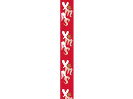 OB Banner  XMAS  tekst verticaal 25 x 245 cm rood