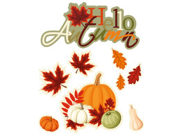 Deco fenetre autocollant brillant  Hello Autumn 