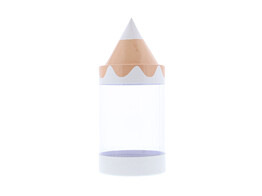 Boite avec couvercle pointu crayon blanc