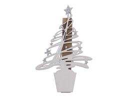  Tree-O  speld dennenboom wit met zilver sterren