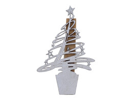  Tree-O  speld dennenboom zilver met zilver sterren