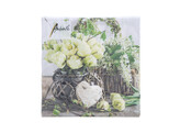Serviette White tulips 25cm x 25cm