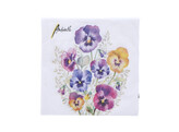 Napkin Pansies 25cm x 25cm