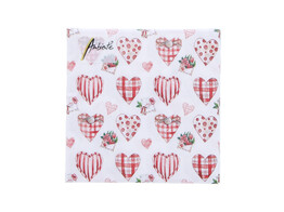 Serviette Lovely hearts 25cm x 25cm