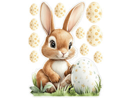 Fensteraufkleber glanzend Hase  Caramel 