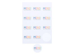 Sticker 6 35 cm  Party time  MERCI pour........