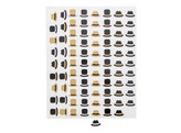 Autocollant brillant  Gentleman  chapeau