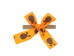 Schleife mit Clip Satin  Bunny Ears  6 x 6 cm  2 Schlaufen  15 mm  Farbe 34 orange