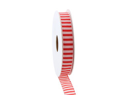 Ribbon Candy Stripe 15 mm x 15 m color 20 red