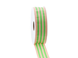 Ribbon Candy Stripe 25 mm x 15 m color 65 green